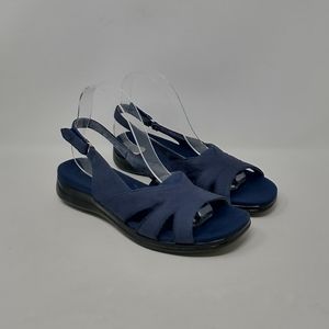 Grasshoppers Canvas Low Wedge Strappy Sandals Women’s Size 8.5